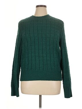 American Eagle Outfitters Emerald Green Textured Crewneck Sweater